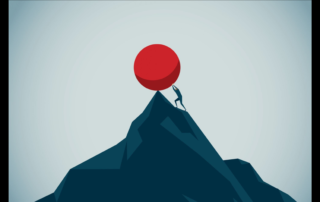 Person standing after falling, symbolizing resilience. Japanese proverb "fall seven times, stand up eight" reinforces getting up from struggle.