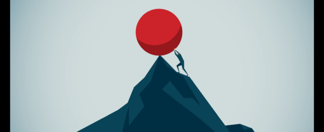 Person standing after falling, symbolizing resilience. Japanese proverb "fall seven times, stand up eight" reinforces getting up from struggle.
