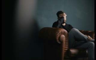 Two panels: man feeling pressured and student overworked. Text: "November Youth Central Roundtable – Toxic Masculinity & Study Stress."