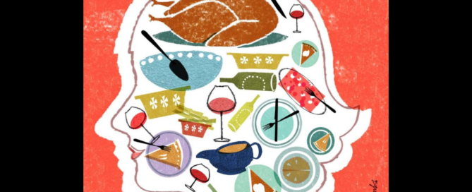 Person holding holiday plate looking anxious. Text: "Ways to Cope with Eating Disorders During the Holidays." Support and self-care tips.