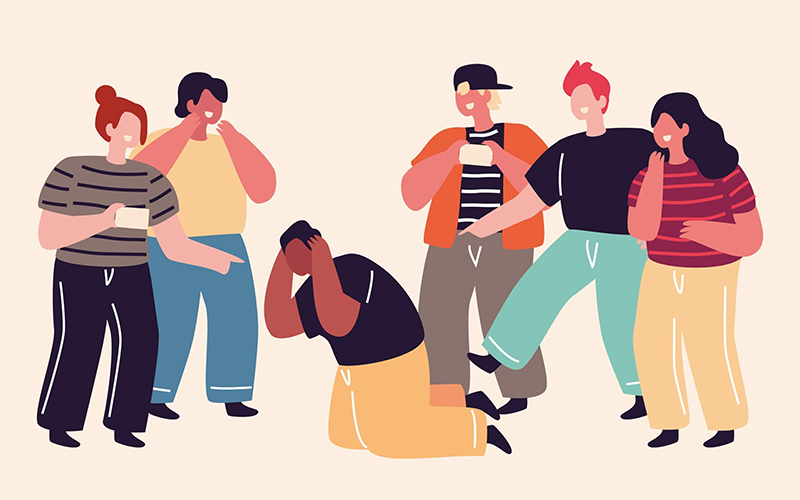 A supportive Canadian map infographic highlighting key helplines and actionable steps for victims of bullying and cyberbullying in Calgary, Alberta, and British Columbia.